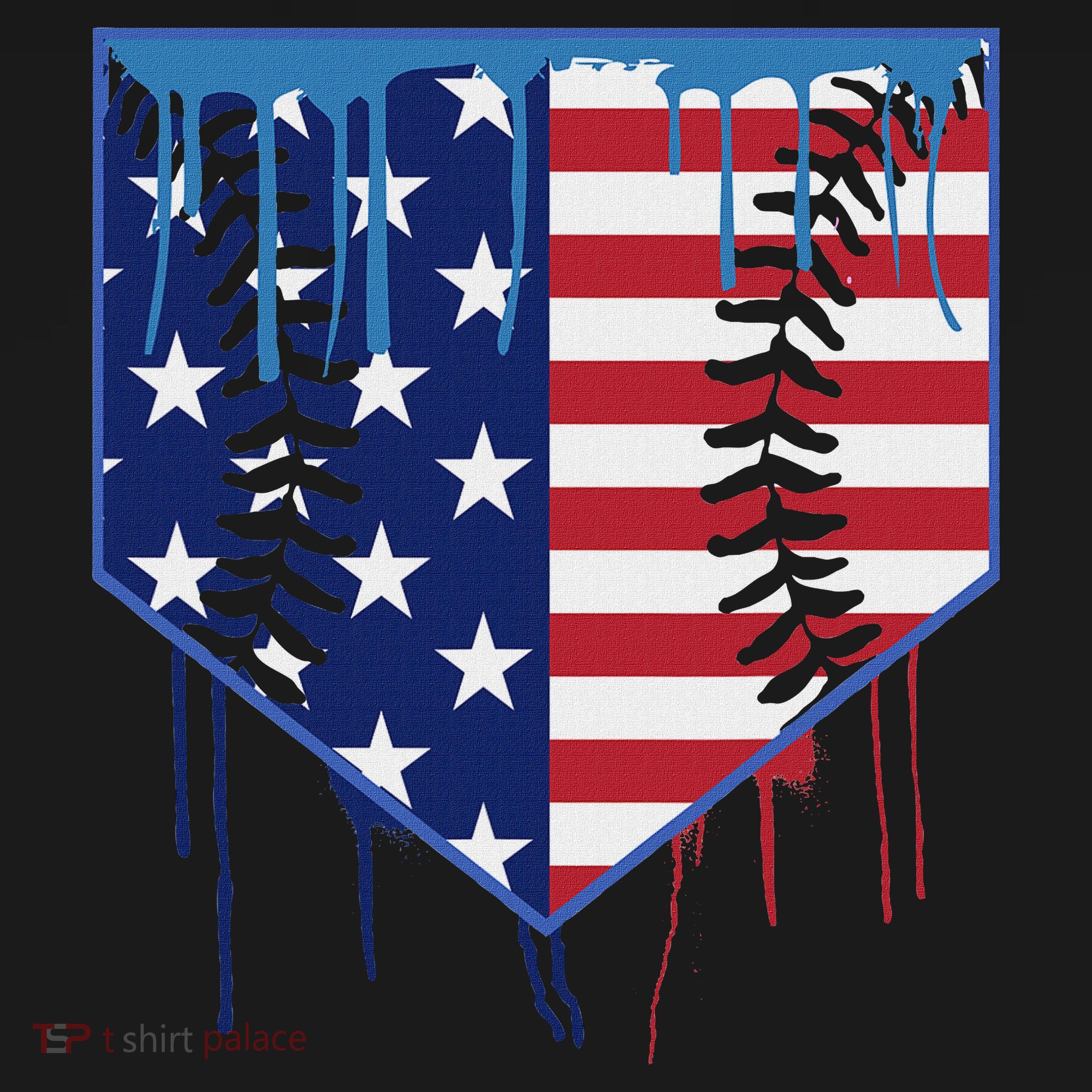 Baseball Drip Ice Cream Patriotic American Flag Women's Tank Top