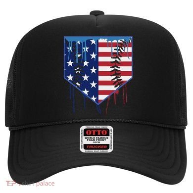 Baseball Drip Ice Cream Patriotic American Flag Hat