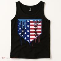 Baseball Drip Ice Cream Patriotic American Flag Tank Top thumb 2