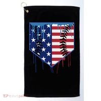 Baseball Drip Ice Cream Patriotic American Flag Golf Towel thumb 0