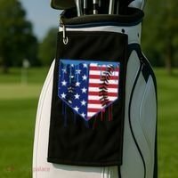 Baseball Drip Ice Cream Patriotic American Flag Golf Towel thumb 2