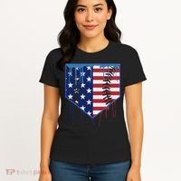 Baseball Drip Ice Cream Patriotic American Flag Women's T-Shirt thumb 4