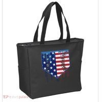 Baseball Drip Ice Cream Patriotic American Flag Tote Bag thumb 2