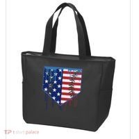 Baseball Drip Ice Cream Patriotic American Flag Tote Bag thumb 3