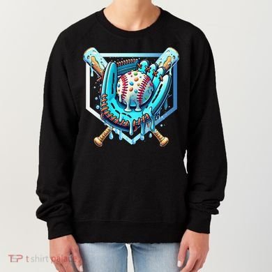 Baseball Drip Ice Cream Sprinkles Baseball Glove Women's Sweatshirt