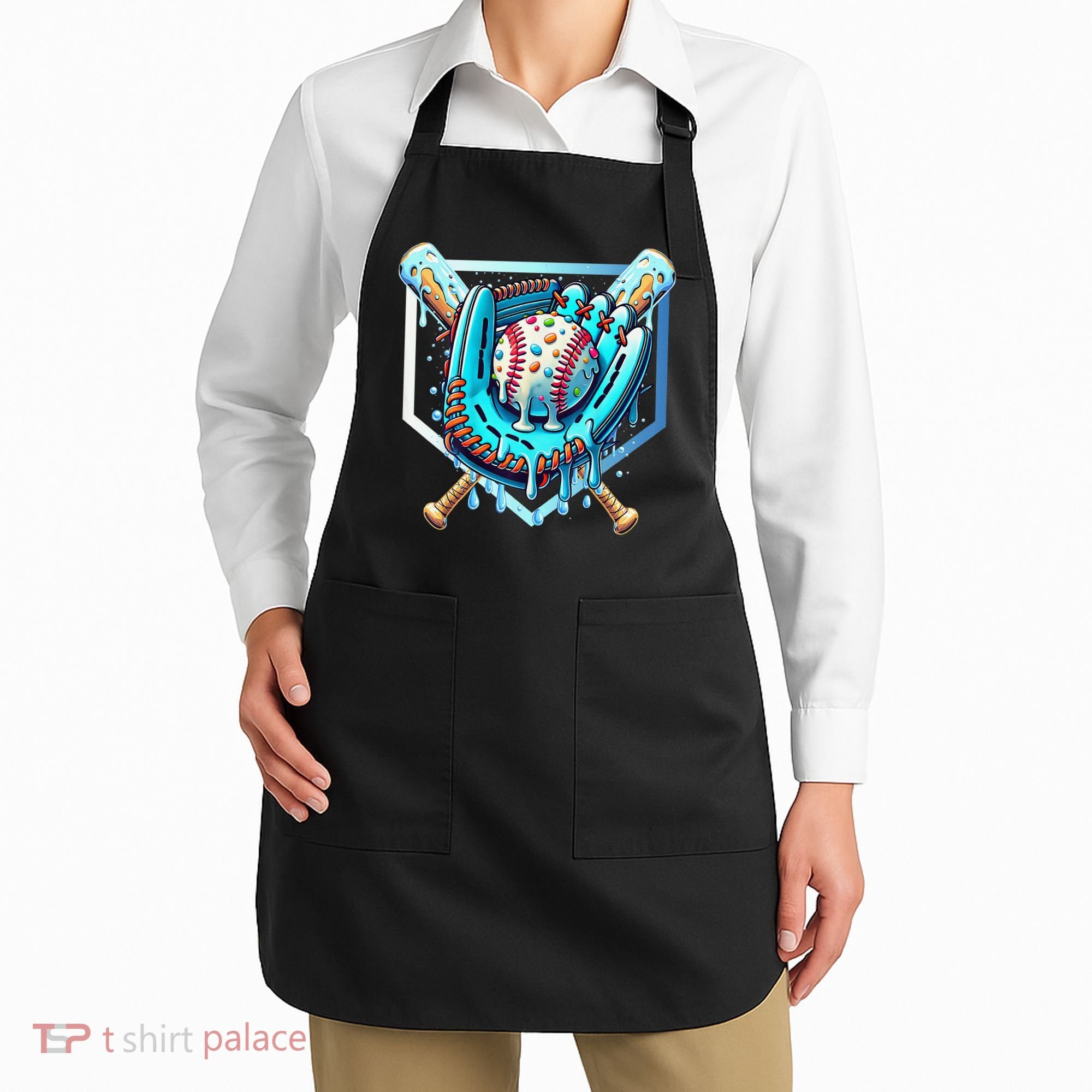 Baseball Drip Ice Cream Sprinkles Baseball Glove Apron
