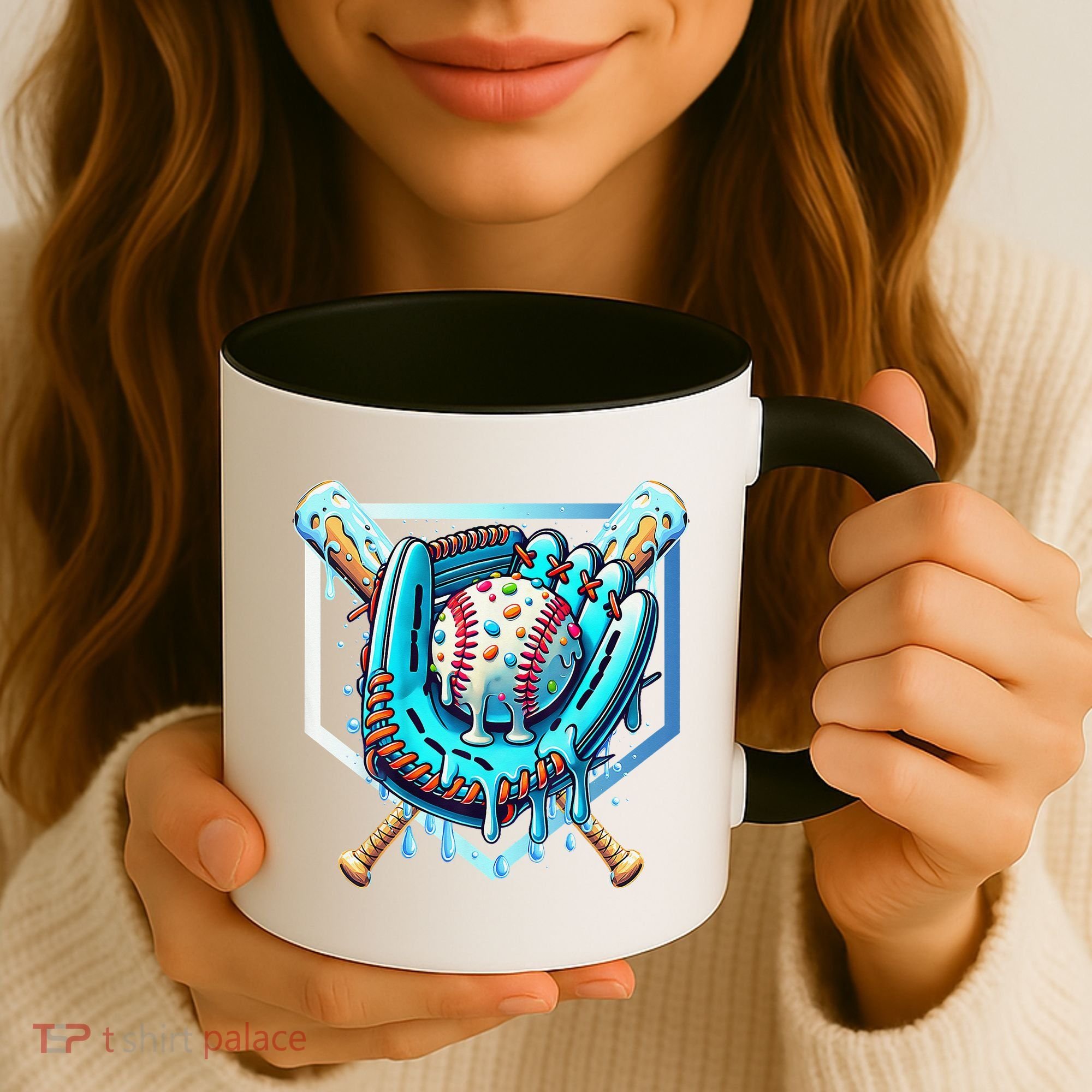 Baseball Drip Ice Cream Sprinkles Baseball Glove Coffee Mug