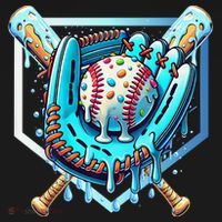 Baseball Drip Ice Cream Sprinkles Baseball Glove Coaster thumb 2
