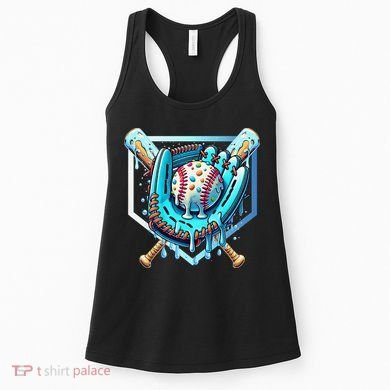 Baseball Drip Ice Cream Sprinkles Baseball Glove Women's Tank Top