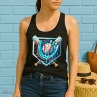 Baseball Drip Ice Cream Sprinkles Baseball Glove Women's Tank Top thumb 2