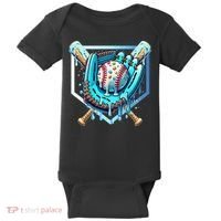 Baseball Drip Ice Cream Sprinkles Baseball Glove Baby Bodysuit thumb 0