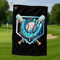 Baseball Drip Ice Cream Sprinkles Baseball Glove Golf Towel thumb 1