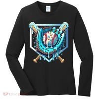Baseball Drip Ice Cream Sprinkles Baseball Glove Women's Long Sleeve Shirt thumb 0