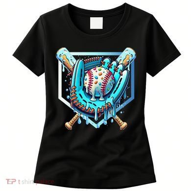 Baseball Drip Ice Cream Sprinkles Baseball Glove Women's T-Shirt