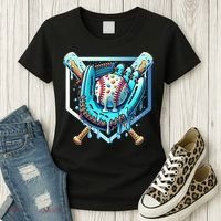 Baseball Drip Ice Cream Sprinkles Baseball Glove Women's T-Shirt thumb 3