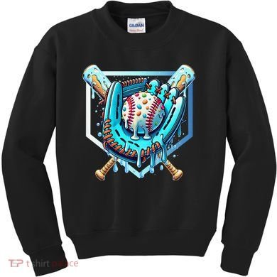 Baseball Drip Ice Cream Sprinkles Baseball Glove Kids Sweatshirt