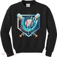 Baseball Drip Ice Cream Sprinkles Baseball Glove Kids Sweatshirt thumb 0