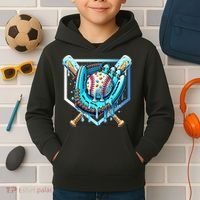 Baseball Drip Ice Cream Sprinkles Baseball Glove Kids Hoodie thumb 2