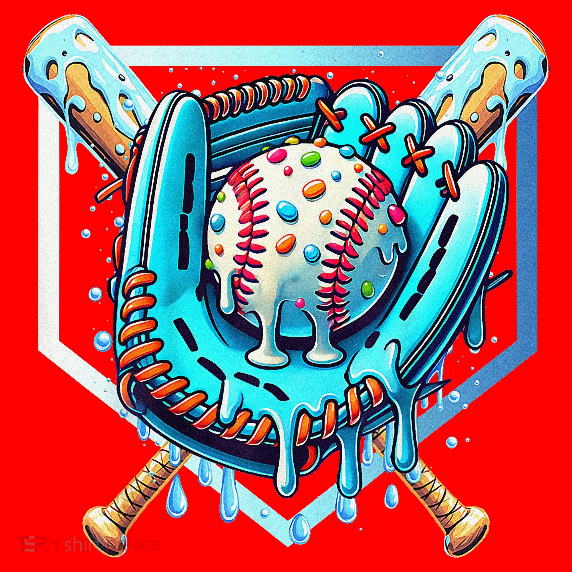 Baseball Drip Ice Cream Sprinkles Baseball Glove Santa Hat