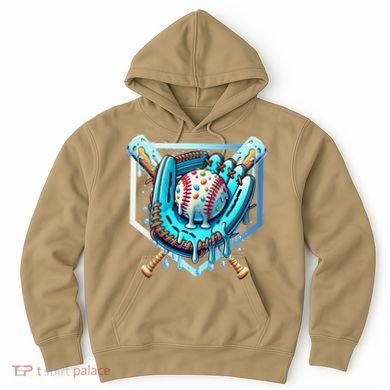 Baseball Drip Ice Cream Sprinkles Baseball Glove Hoodie