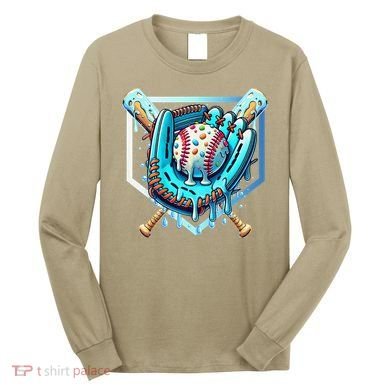 Baseball Drip Ice Cream Sprinkles Baseball Glove Long Sleeve Shirt