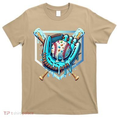 Baseball Drip Ice Cream Sprinkles Baseball Glove T-Shirt