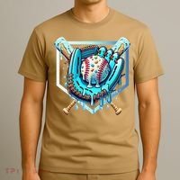 Baseball Drip Ice Cream Sprinkles Baseball Glove T-Shirt thumb 3
