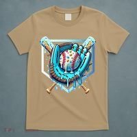 Baseball Drip Ice Cream Sprinkles Baseball Glove T-Shirt thumb 5