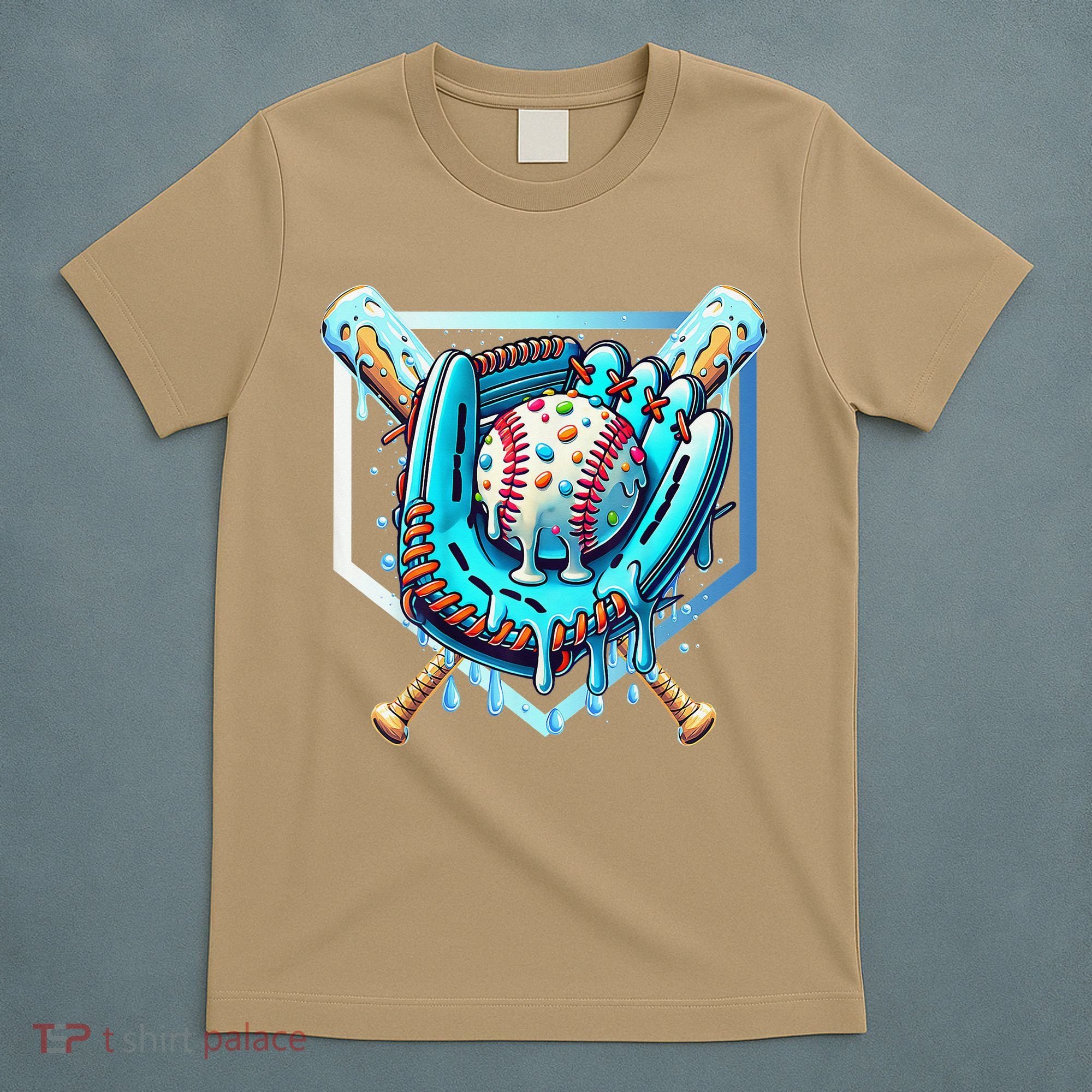 Baseball Drip Ice Cream Sprinkles Baseball Glove T-Shirt
