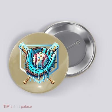 Baseball Drip Ice Cream Sprinkles Baseball Glove Button