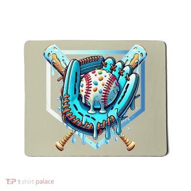 Baseball Drip Ice Cream Sprinkles Baseball Glove Mousepad