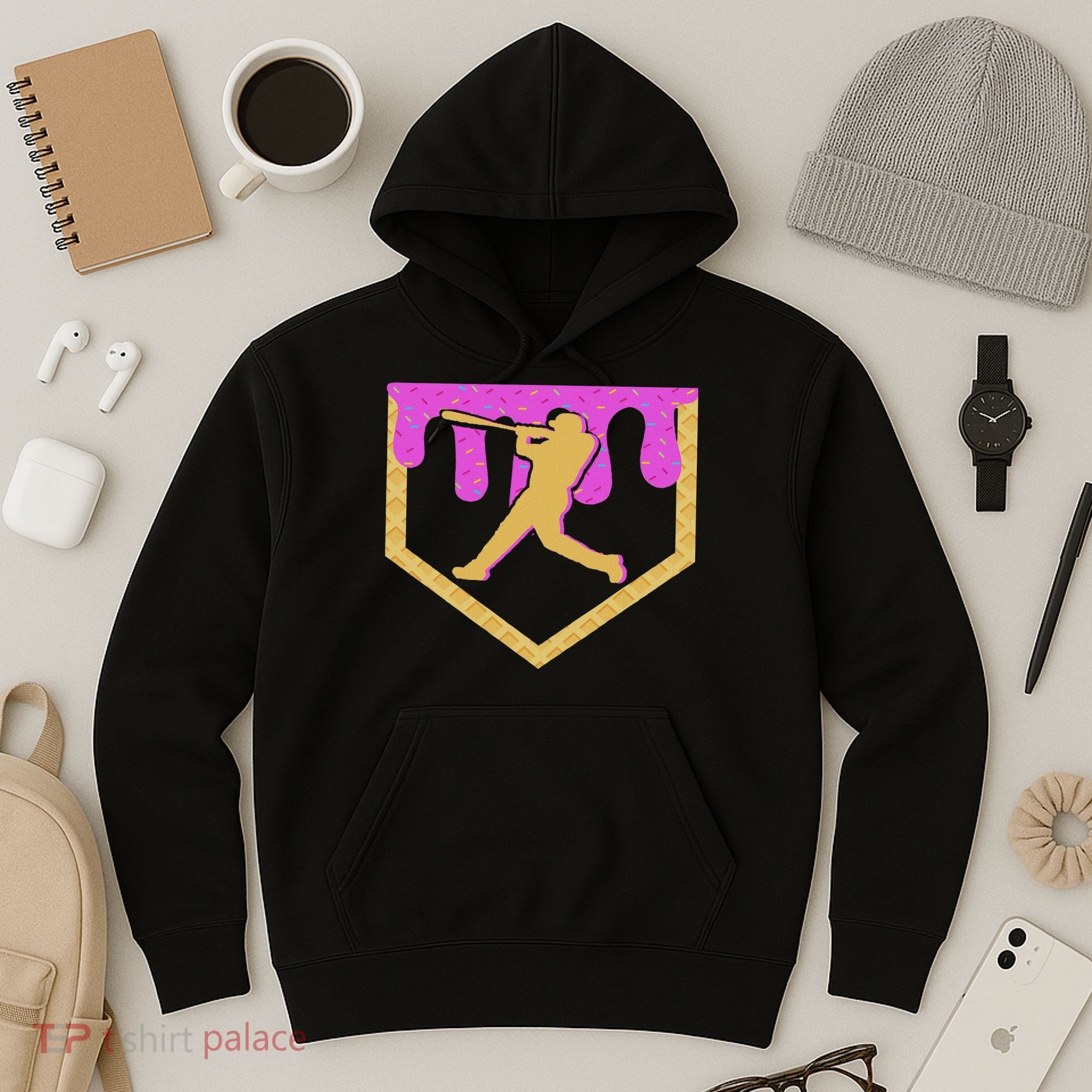 Baseball Drip Ice Cream Sprinkles Hoodie