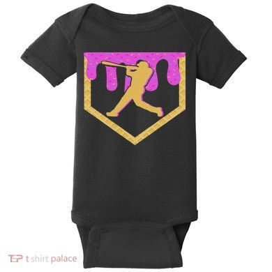 Baseball Drip Ice Cream Sprinkles Baby Bodysuit