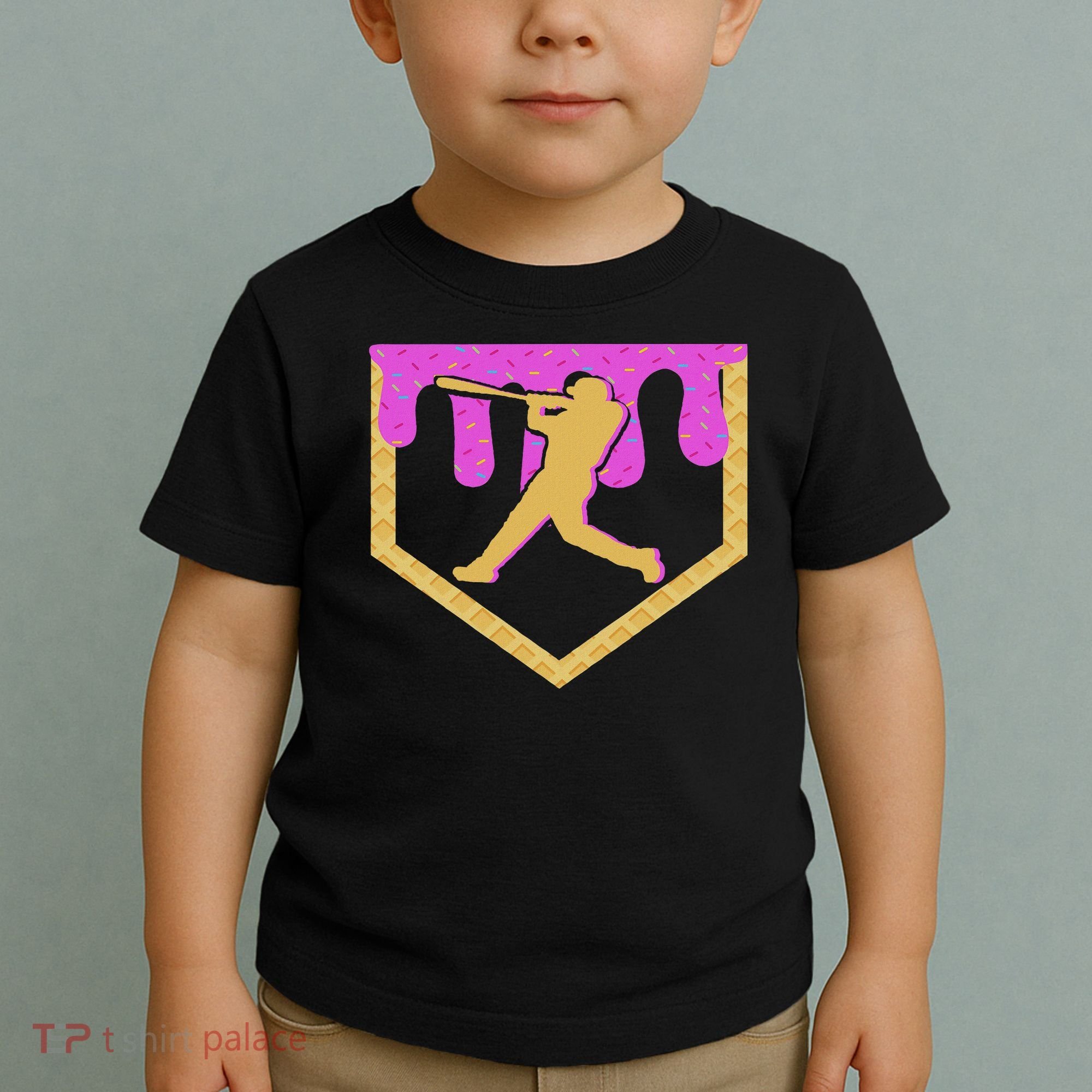 Baseball Drip Ice Cream Sprinkles Toddler T-Shirt