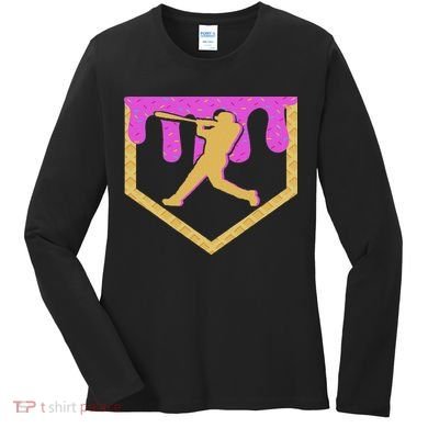 Baseball Drip Ice Cream Sprinkles Women's Long Sleeve Shirt