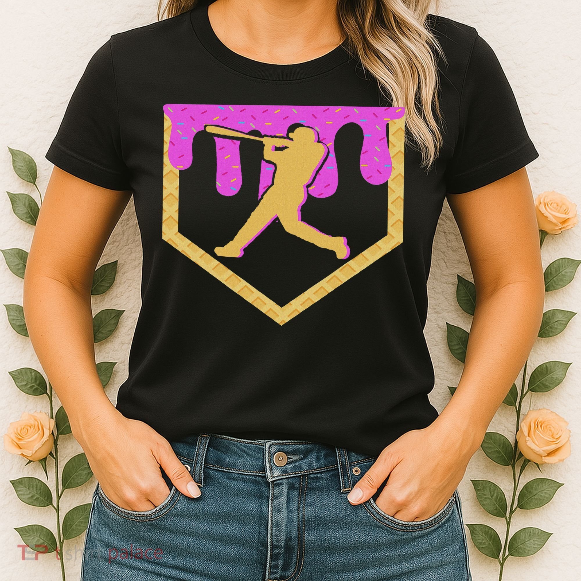 Baseball Drip Ice Cream Sprinkles Women's T-Shirt