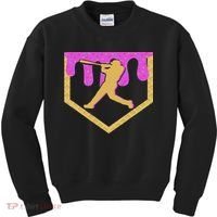 Baseball Drip Ice Cream Sprinkles Kids Sweatshirt thumb 0