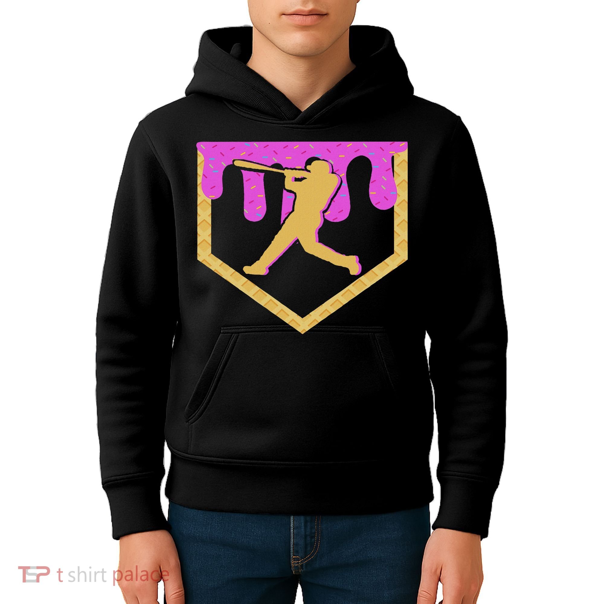 Baseball Drip Ice Cream Sprinkles Kids Hoodie