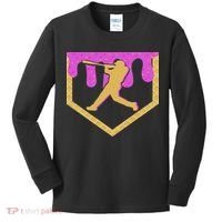 Baseball Drip Ice Cream Sprinkles Kids Long Sleeve Shirt thumb 0