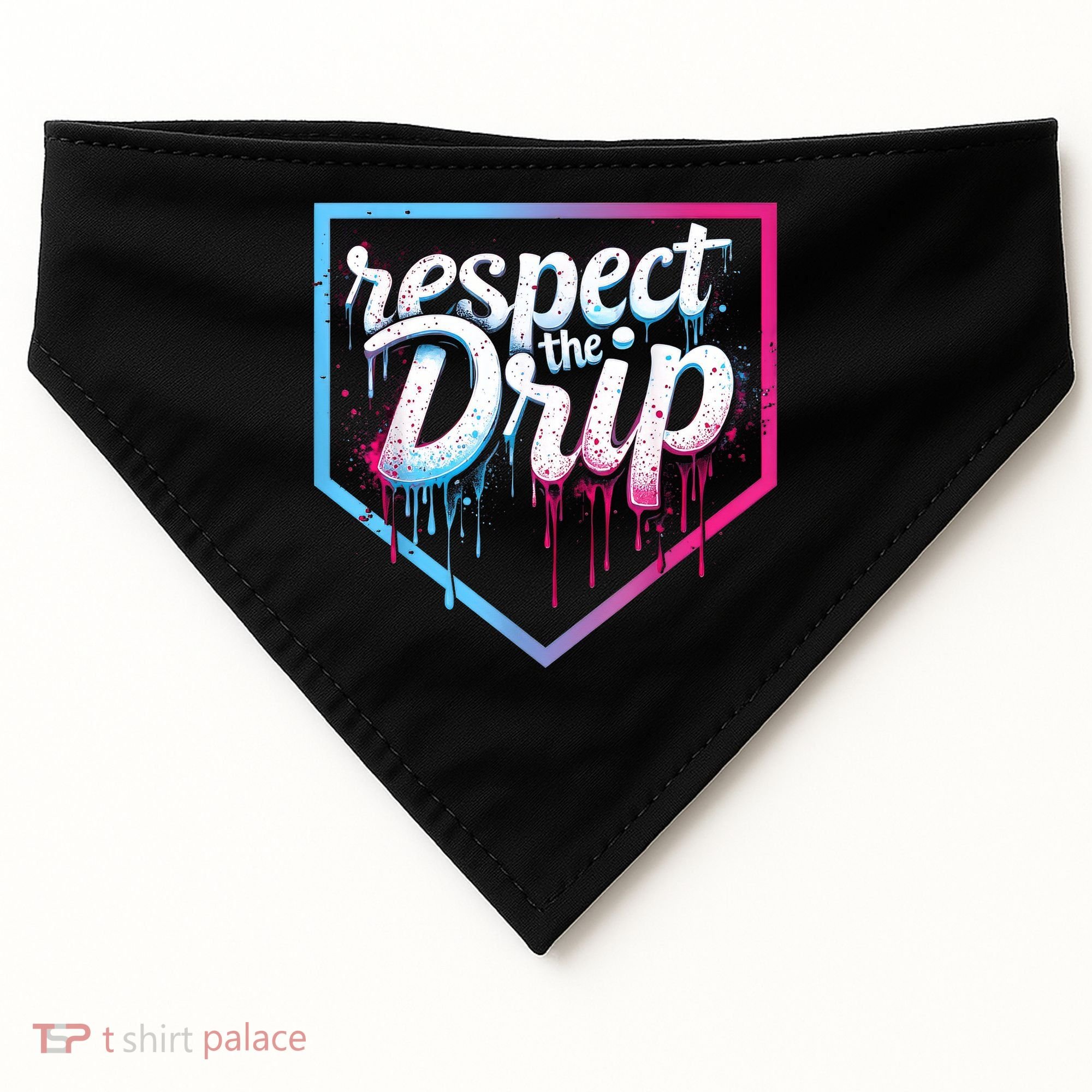 Baseball Drip Ice Cream Drip Baseball USA-Made Doggie Bandana