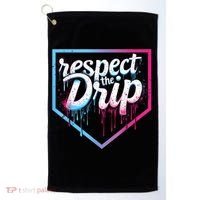 Baseball Drip Ice Cream Drip Baseball Golf Towel thumb 0