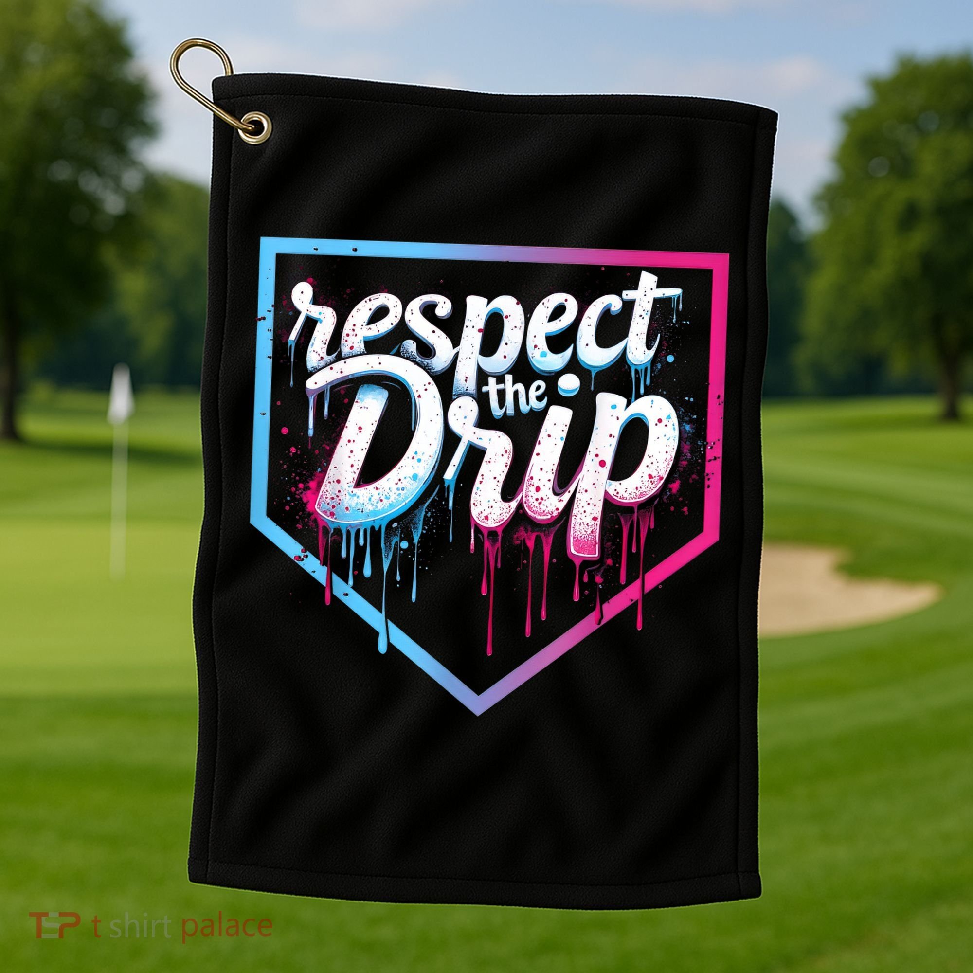 Baseball Drip Ice Cream Drip Baseball Golf Towel