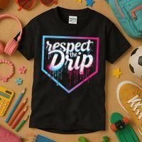 Baseball Drip Ice Cream Drip Baseball Kids T-Shirt thumb 3