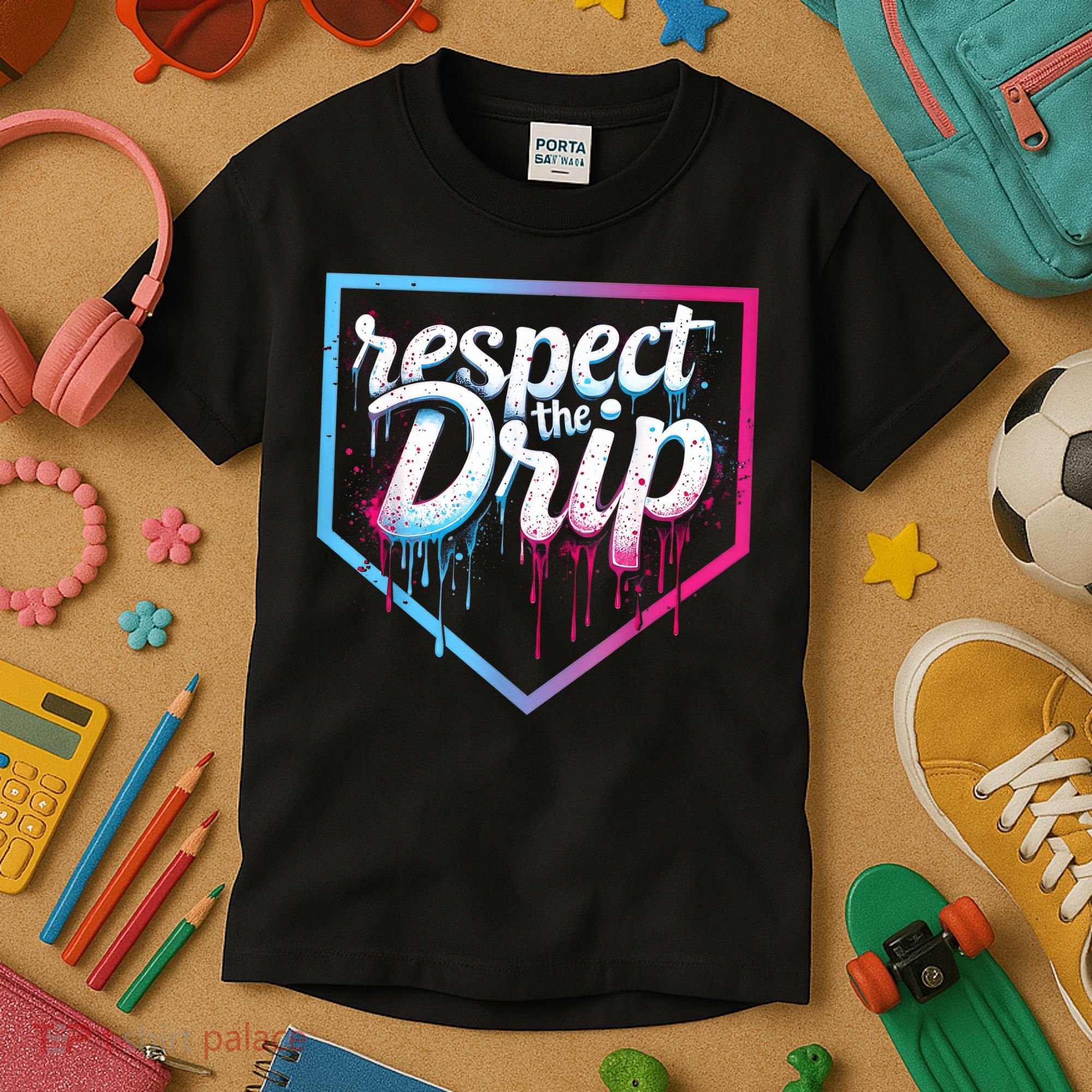 Baseball Drip Ice Cream Drip Baseball Kids T-Shirt