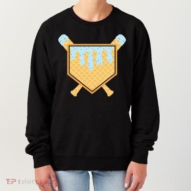 Baseball Drip Ice Cream Waffle Cone Bat Sports Women's Sweatshirt