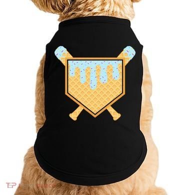 Baseball Drip Ice Cream Waffle Cone Bat Sports Doggie Tank