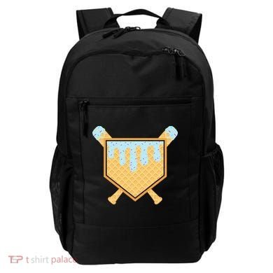 Baseball Drip Ice Cream Waffle Cone Bat Sports Backpack