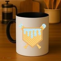 Baseball Drip Ice Cream Waffle Cone Bat Sports Coffee Mug thumb 4