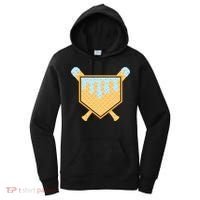 Baseball Drip Ice Cream Waffle Cone Bat Sports Women's Hoodie thumb 0