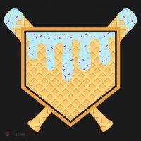 Baseball Drip Ice Cream Waffle Cone Bat Sports Ornament thumb 1